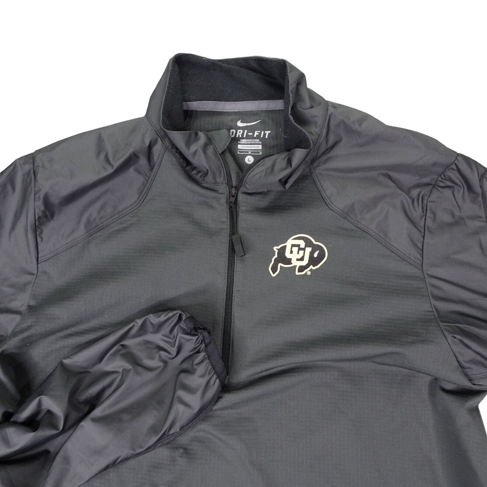 Nike Colorado Buffs Windbreaker Mens Large Gray Quarter Zip‎ Long Sleeve